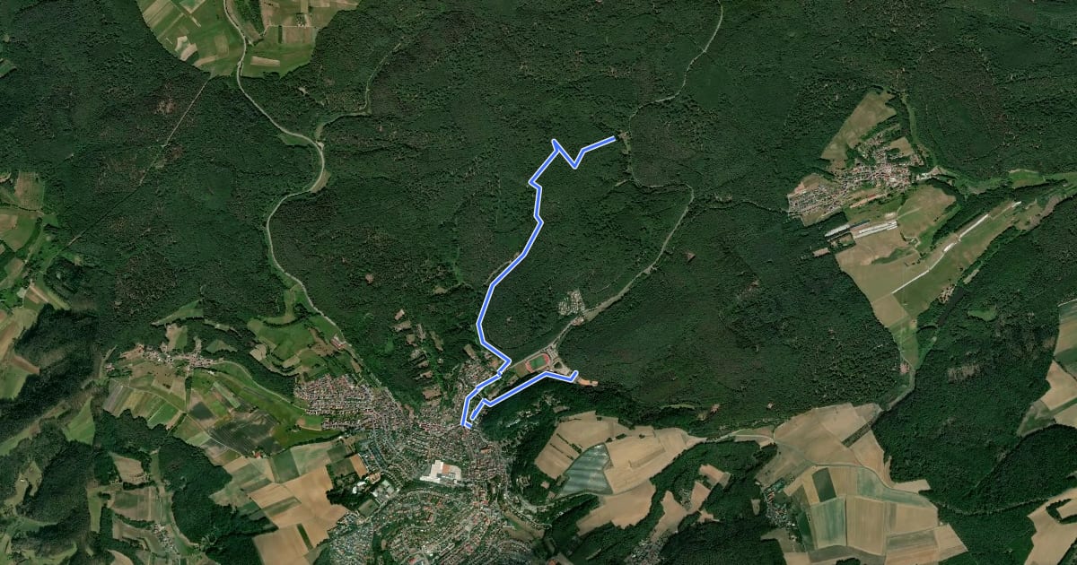 Маршрут Rundwanderwg 5 Quellen Rrundwanderweg на спутниковом снимке