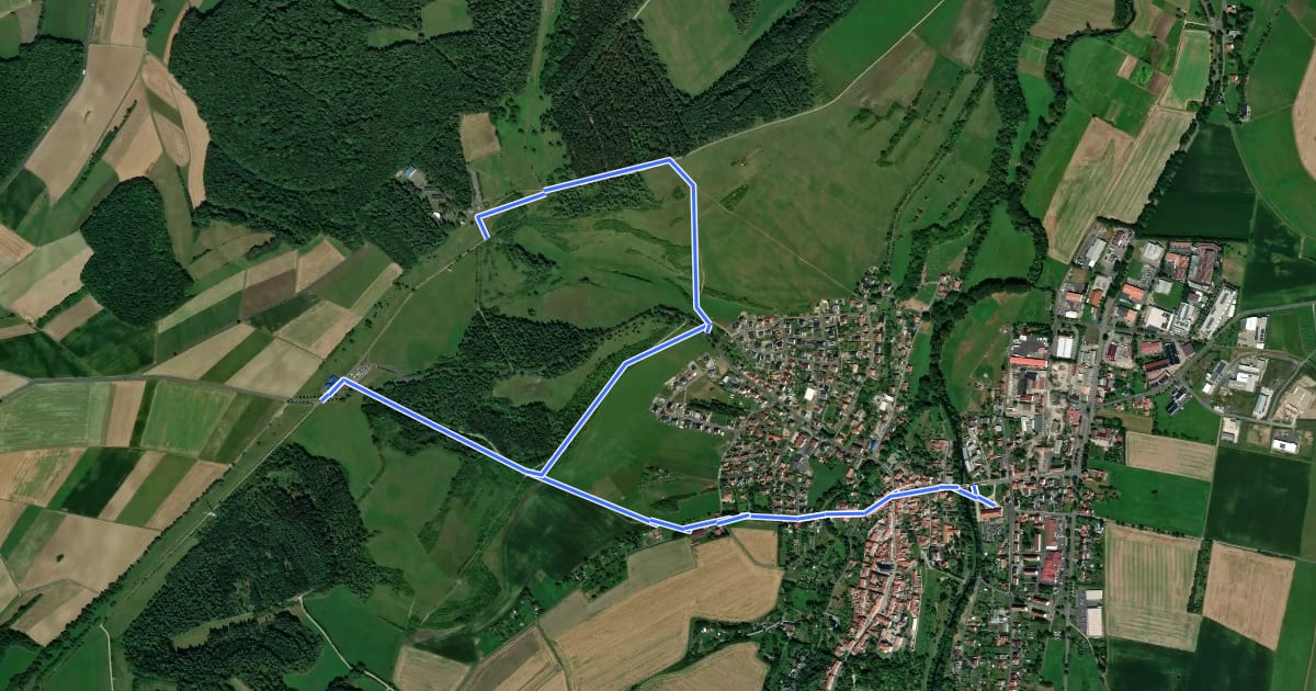 Маршрут Rundweg 1 Geisa на спутниковом снимке