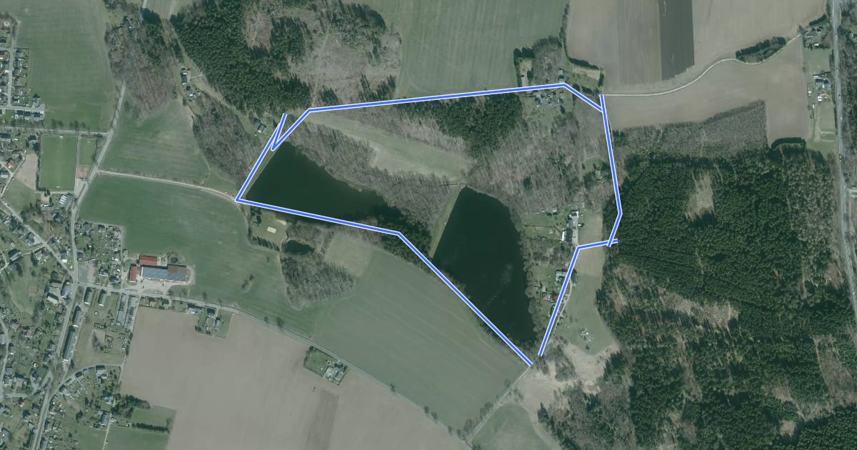 Маршрут Rundweg 1 (Langenau) на спутниковом снимке
