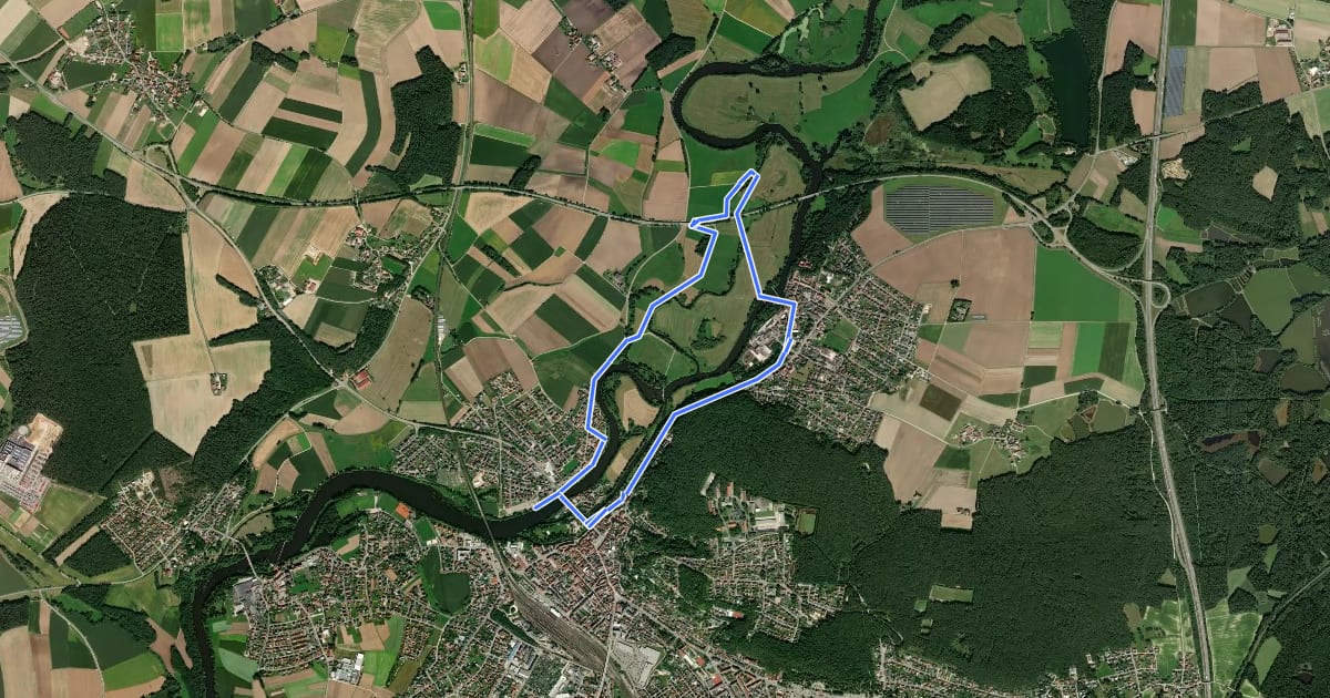 Маршрут Rundweg 1 "Sieben- Brücken- Weg" на спутниковом снимке