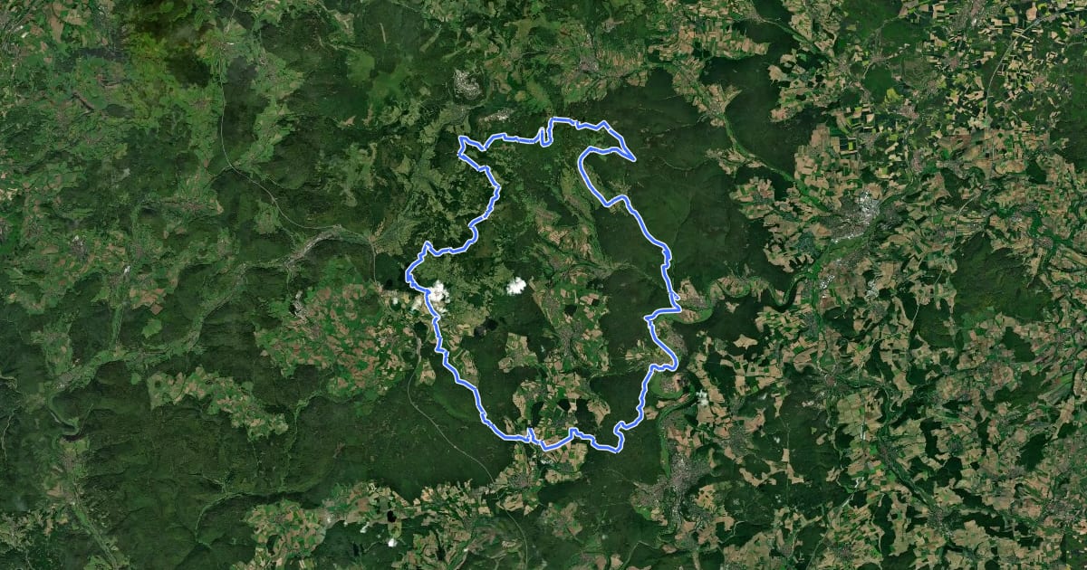 Маршрут Rundweg 10 Kreuzbergmarathon - Bad Bocklet - Rhön на спутниковом снимке