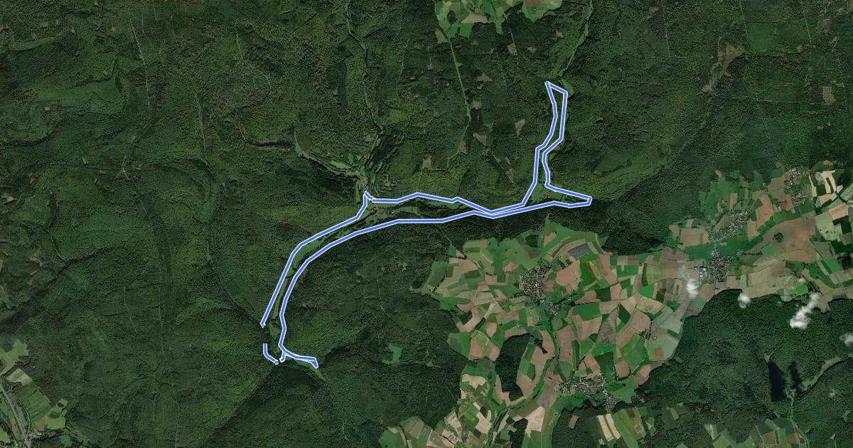 Маршрут Rundweg 11 Durchs Schondratal - Wartmannsroth-Heiligkreuz - Rhön на спутниковом снимке