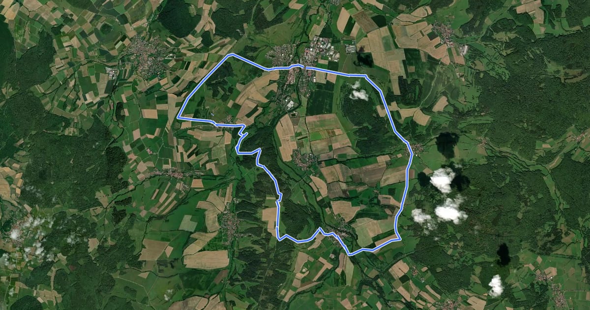 Маршрут Rundweg 2 Geisa на спутниковом снимке