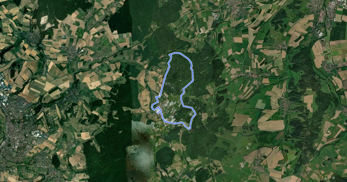 Маршрут Rundweg 2, Haselstein на спутниковом снимке