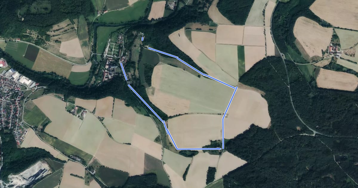 Маршрут Rundweg 2 Neusaß на спутниковом снимке