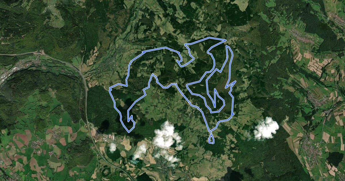 Маршрут Rundweg 3 Schwarze Berge - Geroda - Rhön на спутниковом снимке