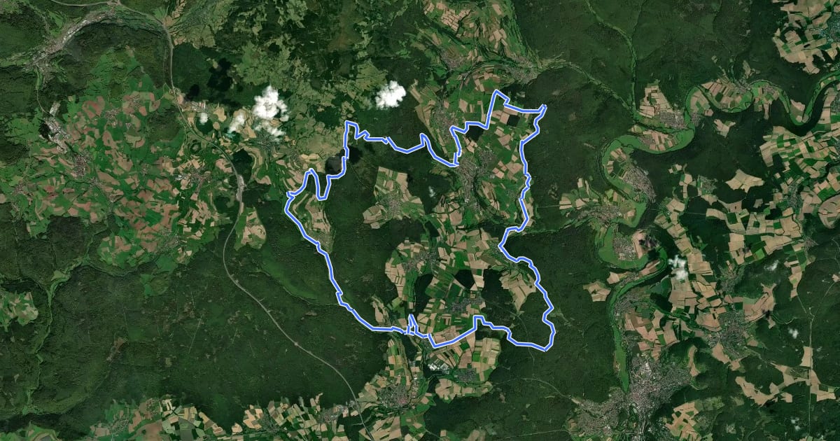 Маршрут Rundweg 4 Burkardroth - Rhön на спутниковом снимке