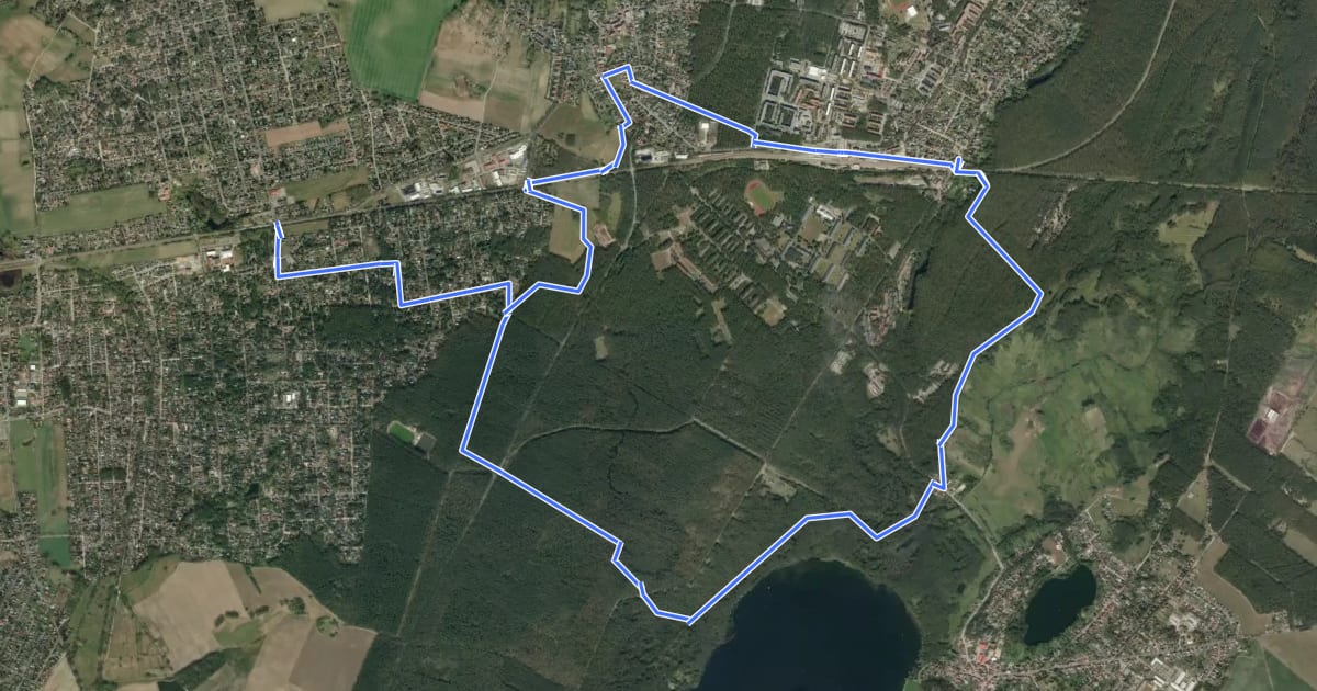 Маршрут Rundweg 4 Stienitzsee - Lange Dammwiesen на спутниковом снимке