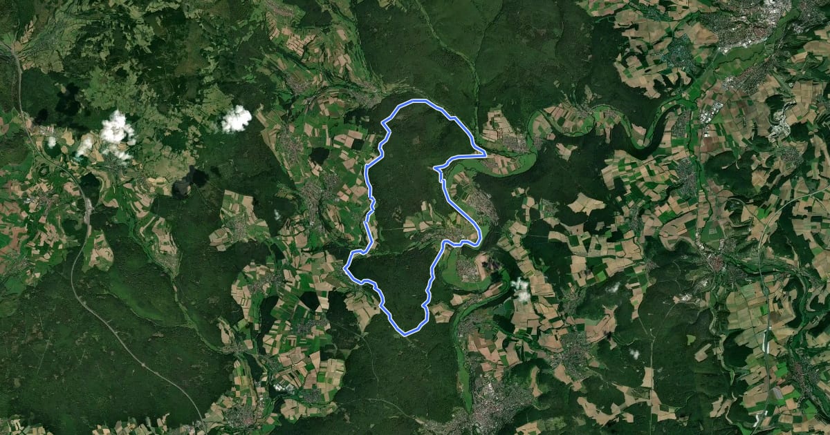 Маршрут Rundweg 5 Klaushof - Bad Bocklet - Rhön на спутниковом снимке