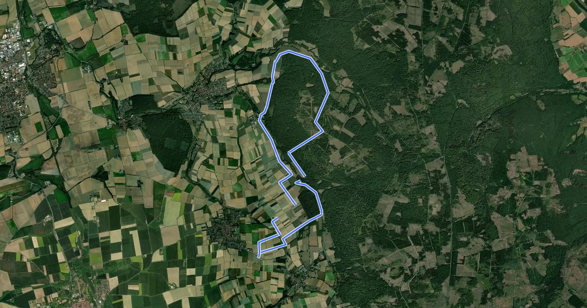 Маршрут Rundweg 6 Soodetal und Eichenwald на спутниковом снимке