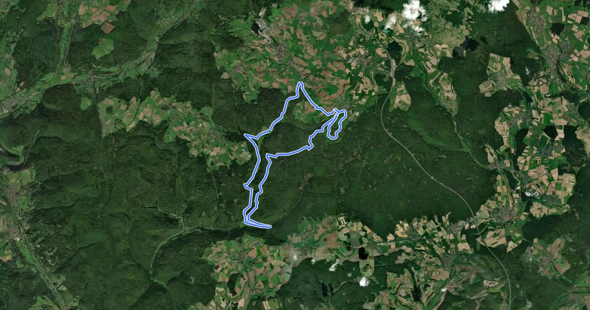 Маршрут Rundweg 7 Hegkopfrunde - Unterleichtersbach - Rhön на спутниковом снимке