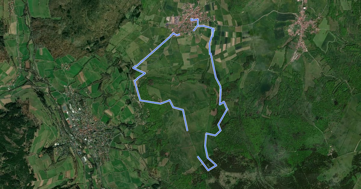 Маршрут Rundweg 9, Simmershausen на спутниковом снимке