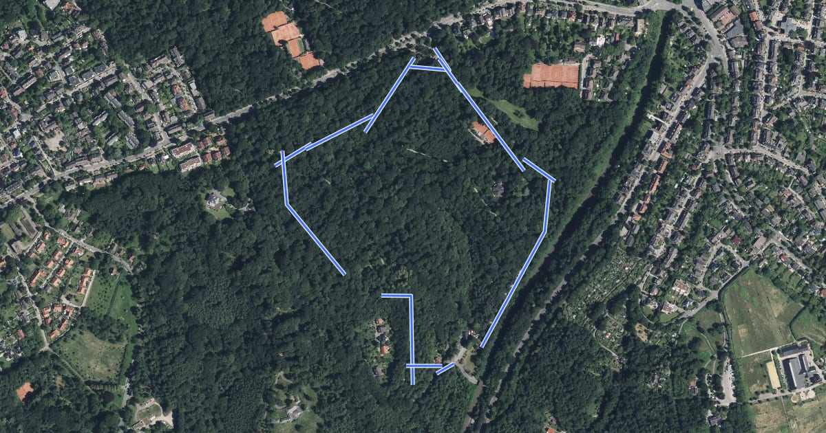 Маршрут Rundweg A2 Stadtwald на спутниковом снимке