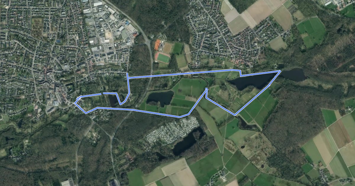Маршрут Rundweg A4 Borner See на спутниковом снимке