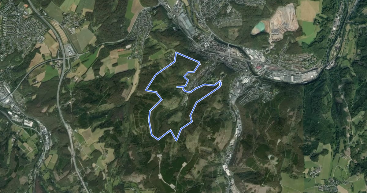 Маршрут Rundweg A4 Hohenlimburger Höhenweg на спутниковом снимке