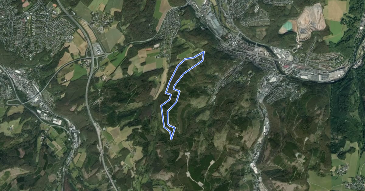 Маршрут Rundweg A5 Holthauser Hangweg на спутниковом снимке
