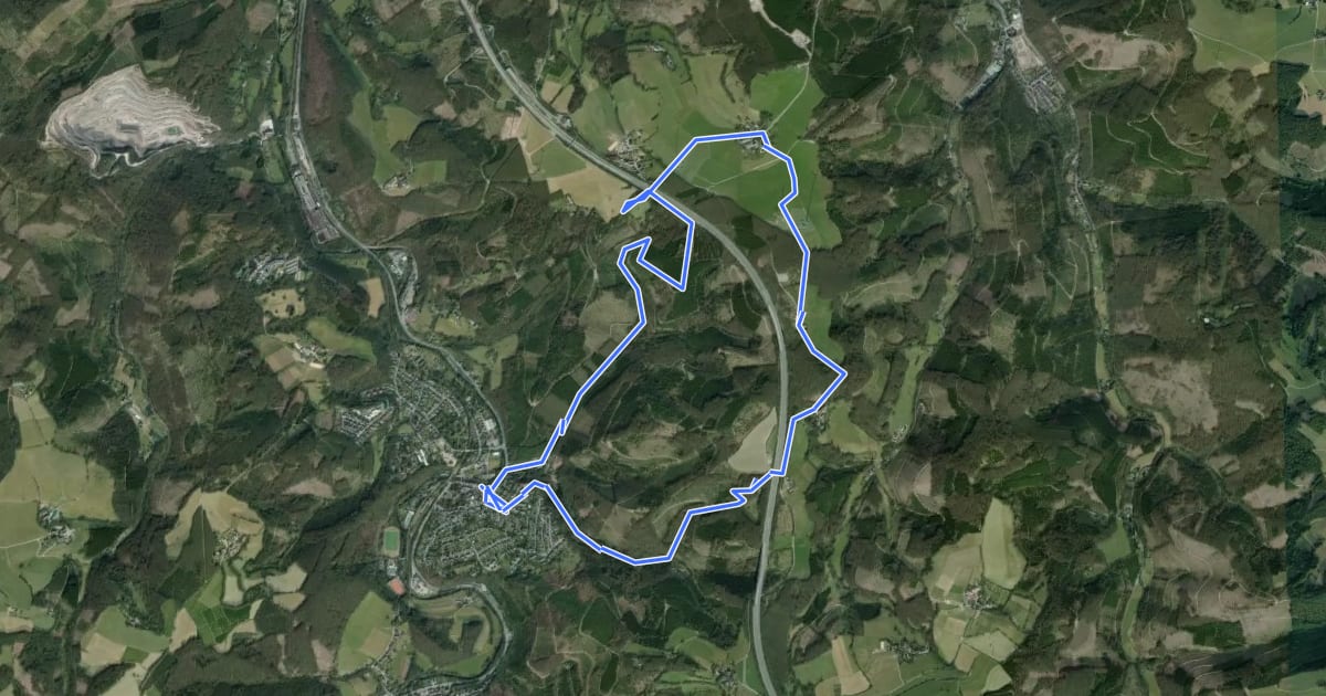 Маршрут Rundweg A8 Höhenweg rechts der Volme (Dahl) на спутниковом снимке