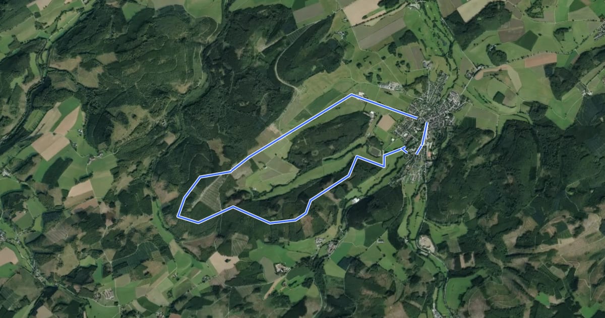 Маршрут Rundweg Allendorf 3 на спутниковом снимке