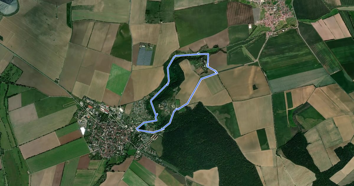 Маршрут Rundweg Allstedt Goethe und Müntzer на спутниковом снимке