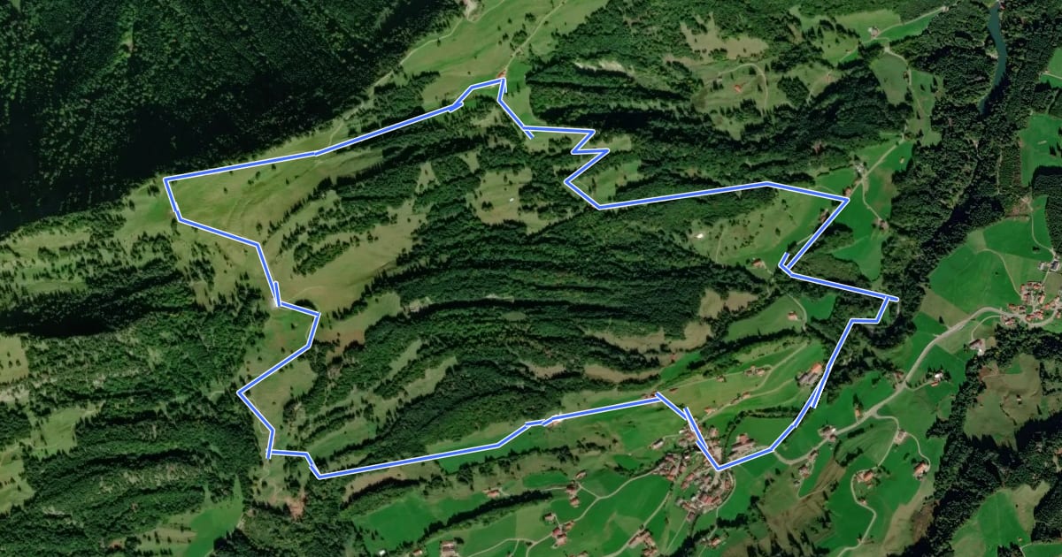 Маршрут Rundweg Alpvielfalt на спутниковом снимке