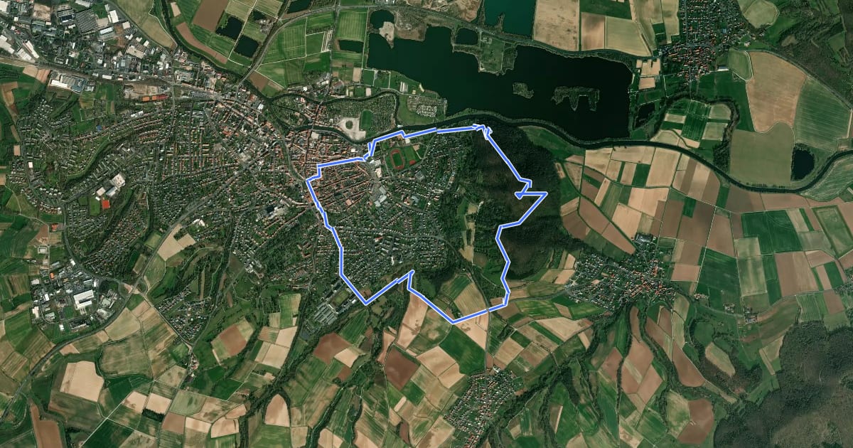 Маршрут Rundweg Altstadt Bismarckturm на спутниковом снимке