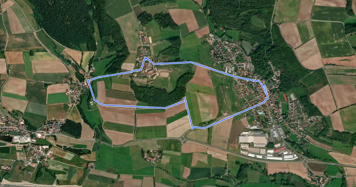 Маршрут Rundweg Aschbach A 1 на спутниковом снимке