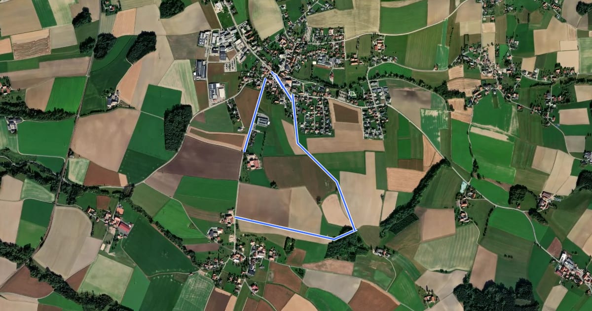 Маршрут Rundweg auf den Oberraderberg на спутниковом снимке