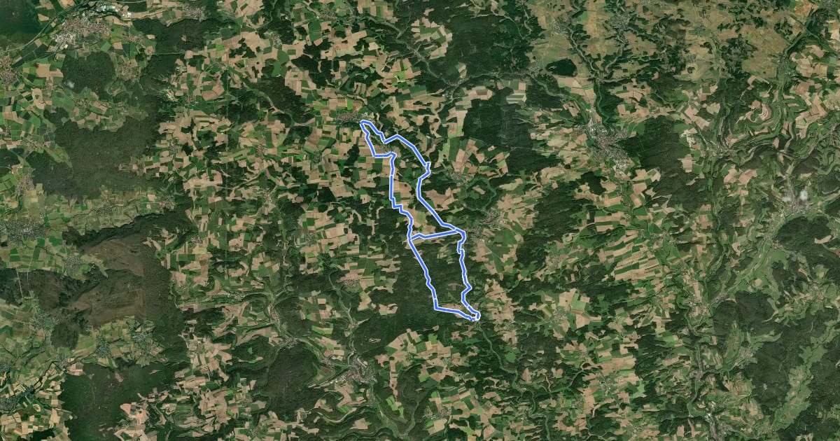 Маршрут Rundweg Aufseß-Königsfeld на спутниковом снимке