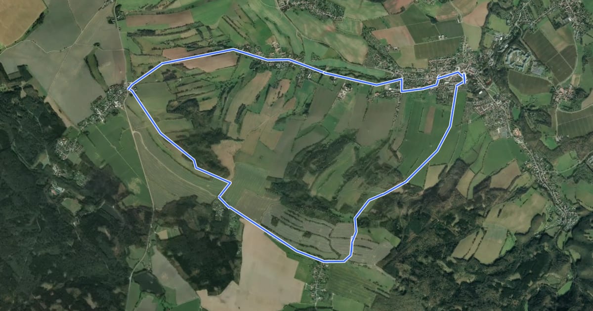 Маршрут Rundweg B Kreischa на спутниковом снимке