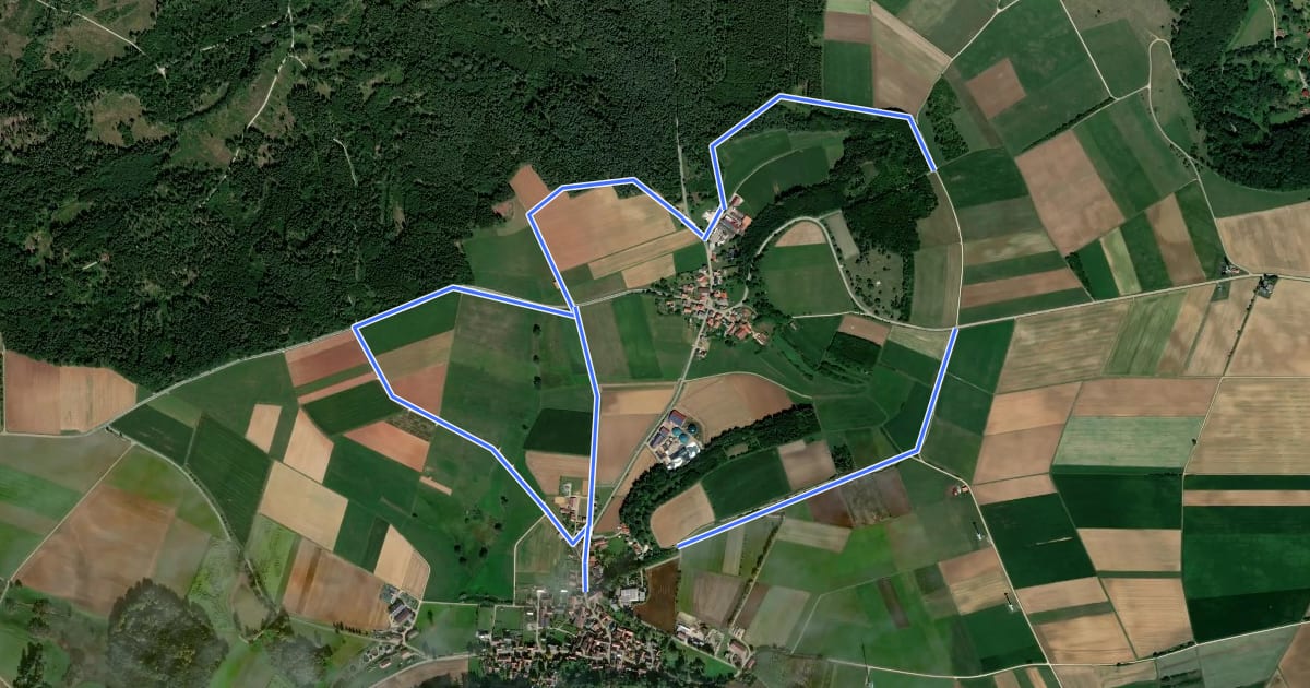 Маршрут Rundweg Bergen 5 на спутниковом снимке