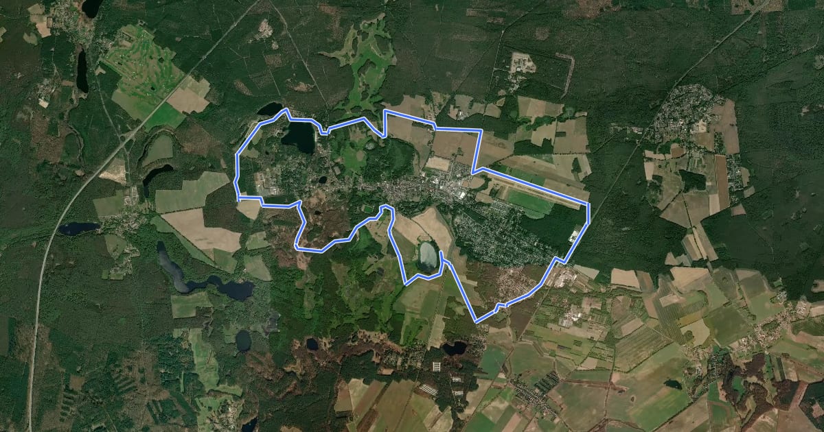 Маршрут Rundweg Biesenthal на спутниковом снимке