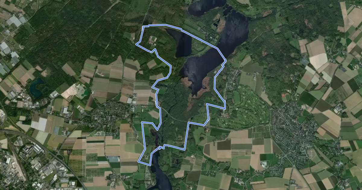 Маршрут Rundweg Biologische Station - blau на спутниковом снимке