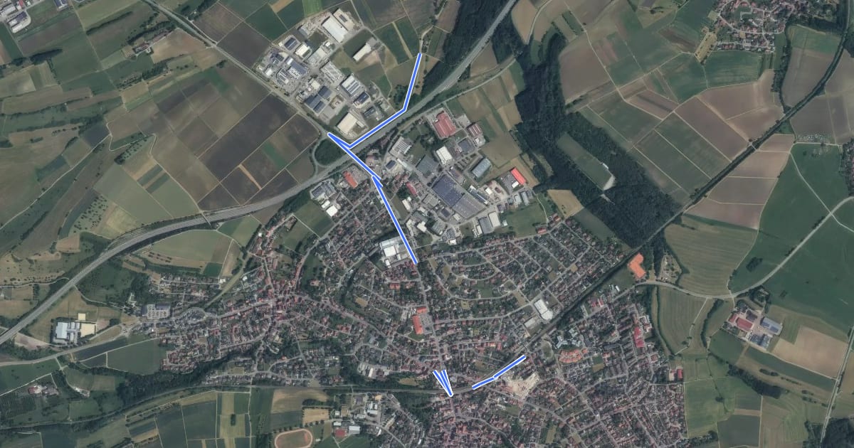 Маршрут Rundweg Bisinger Berg на спутниковом снимке