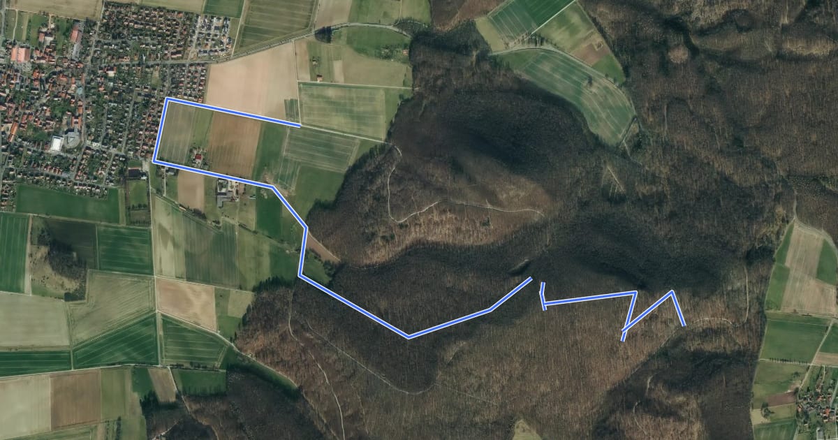 Маршрут Rundweg blau на спутниковом снимке