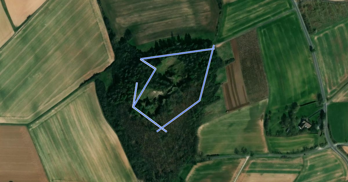 Маршрут Rundweg Blaue Kuppe на спутниковом снимке
