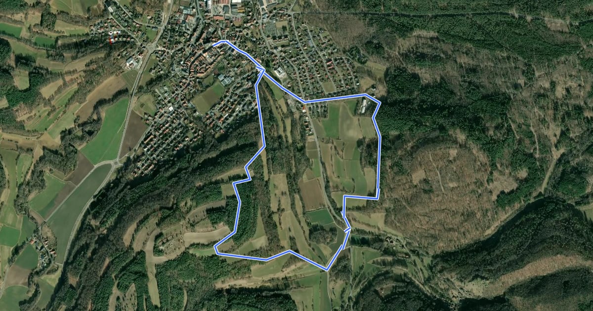 Маршрут Rundweg Burgleite-Kalkberg на спутниковом снимке