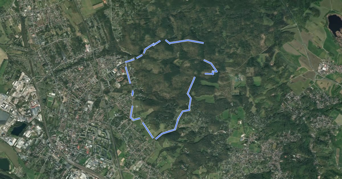 Маршрут Rundweg Coswig на спутниковом снимке