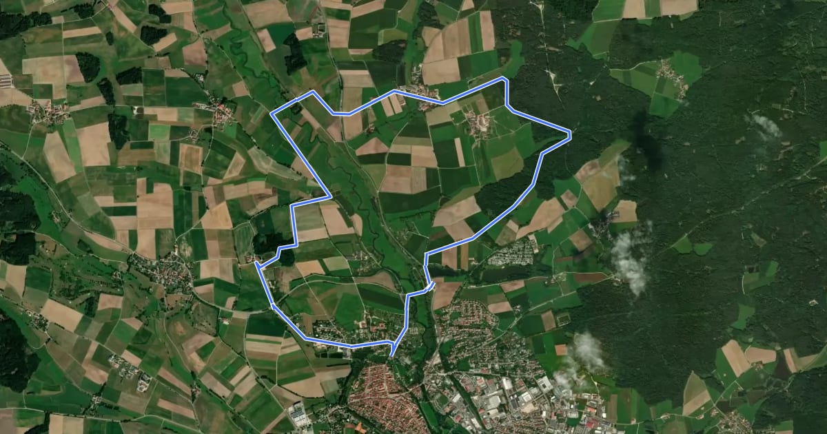 Маршрут Rundweg Dinkelsbühl – Hellenbach на спутниковом снимке
