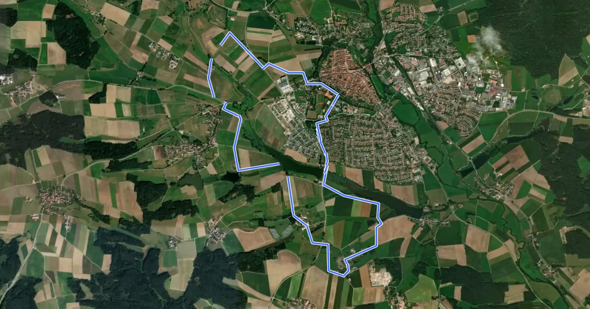 Маршрут Rundweg Dinkelsbühl – Segringen на спутниковом снимке