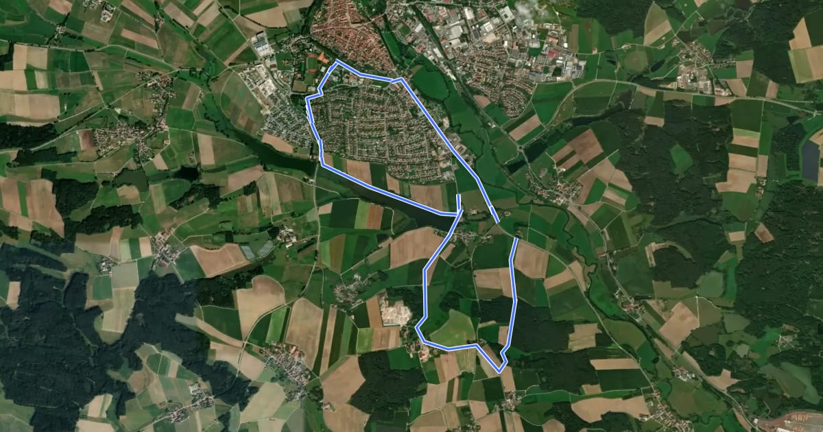 Маршрут Rundweg Dinkelsbühl – St. Ulrich на спутниковом снимке