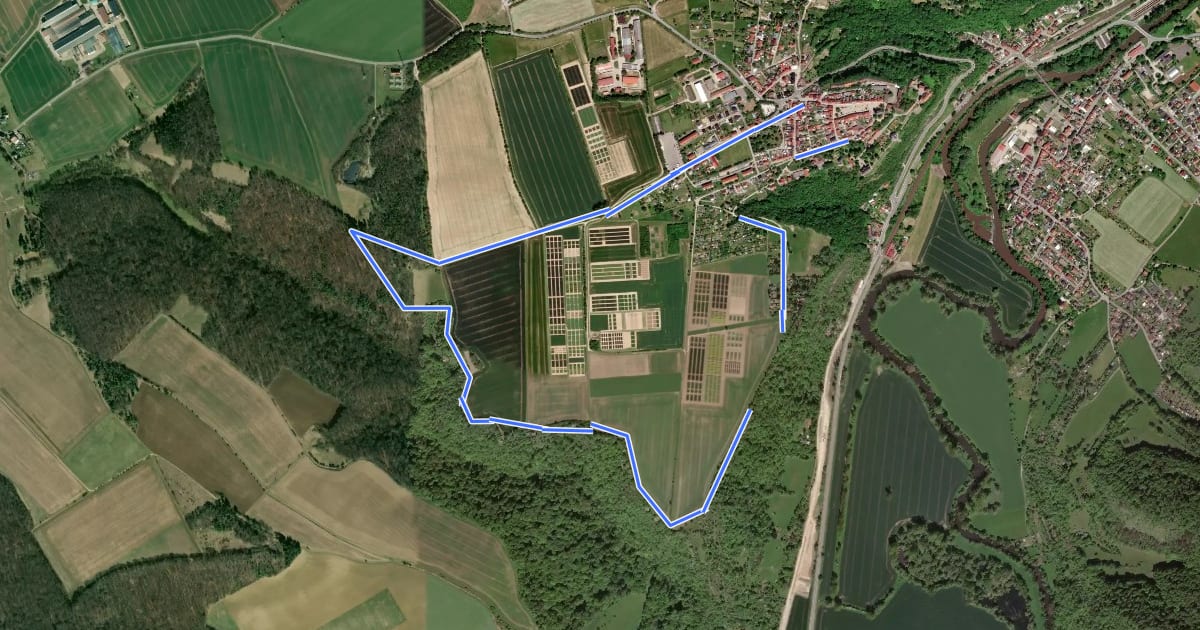 Маршрут Rundweg Dornburg на спутниковом снимке