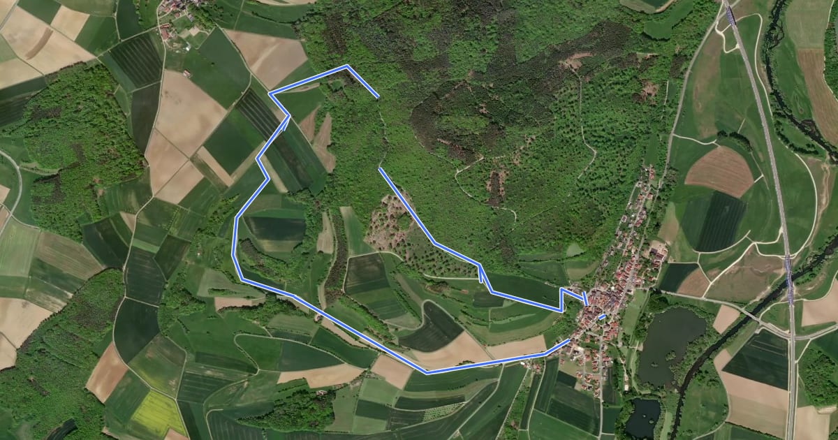 Маршрут Rundweg Draisdorf на спутниковом снимке