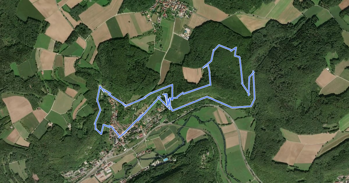 Маршрут Rundweg durch die Felsenschlucht на спутниковом снимке