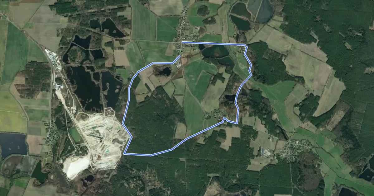 Маршрут Rundweg durch Steinitz und Weißig на спутниковом снимке