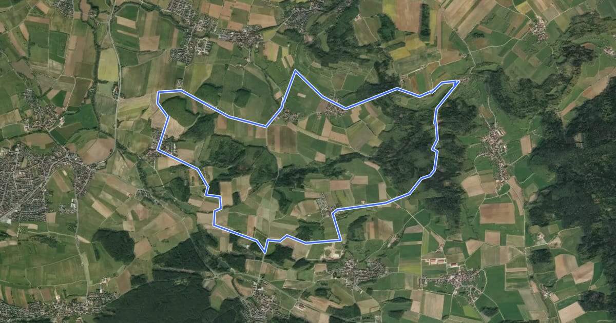 Маршрут Rundweg Ebach – Lillinghof на спутниковом снимке
