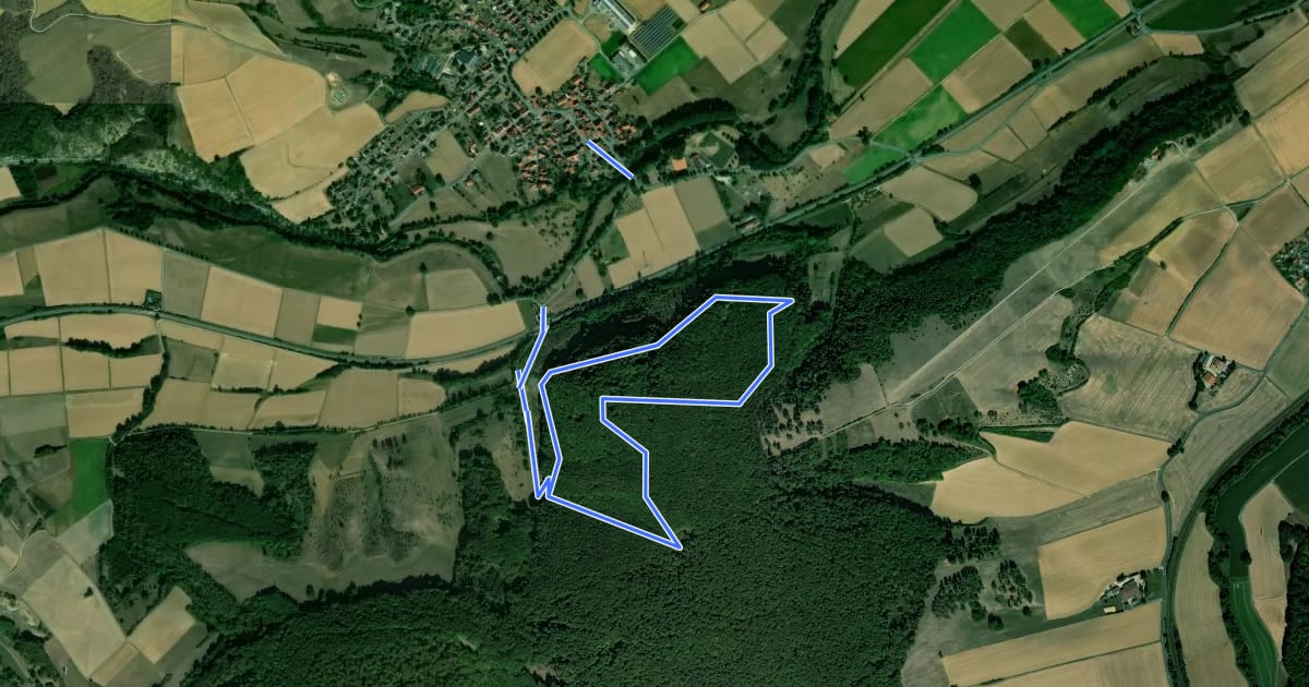Маршрут Rundweg Eberschütz Klippen на спутниковом снимке
