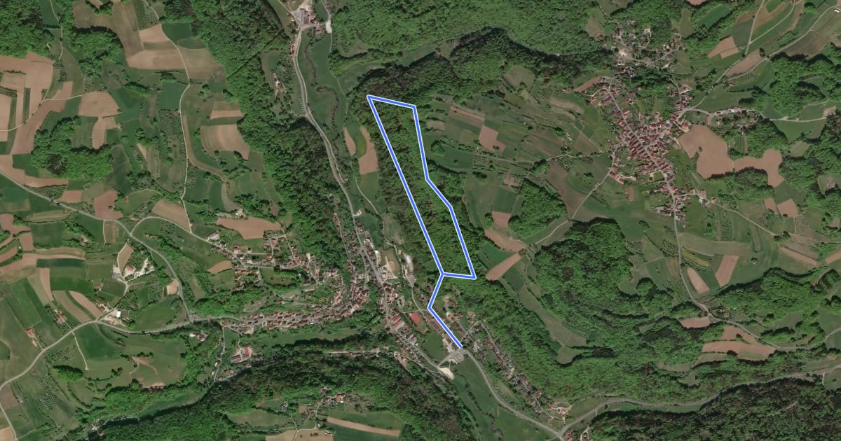 Маршрут Rundweg Egloffstein Gelbring на спутниковом снимке