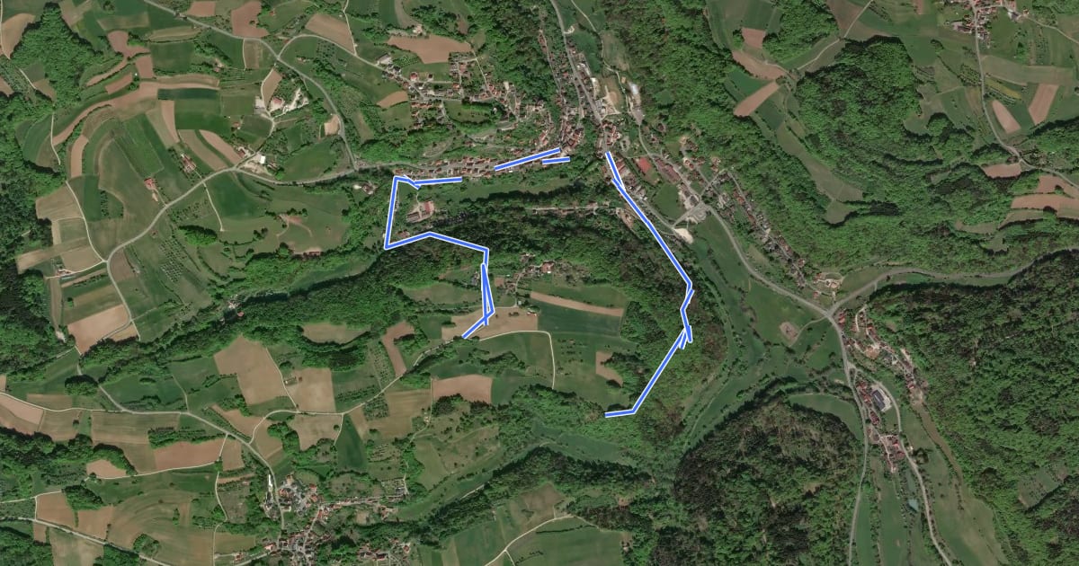 Маршрут Rundweg Egloffstein Rotring на спутниковом снимке