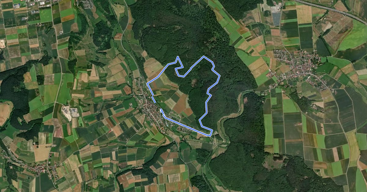 Маршрут Rundweg Ehringen E3 на спутниковом снимке