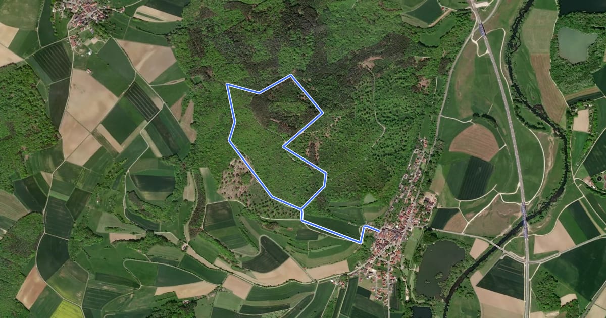 Маршрут Rundweg Eierberge на спутниковом снимке